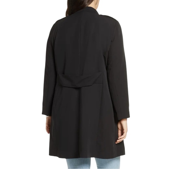 NWT Halogen Nordstrom Drape Open Front Lightweight Jacket Size S Black Pockets - Picture 4 of 14